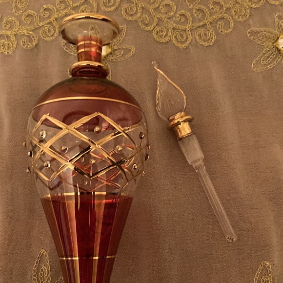 Vintage Egyptian Hand Blown Glass Perfume Bottle with Dapper - Picture 6 of 7